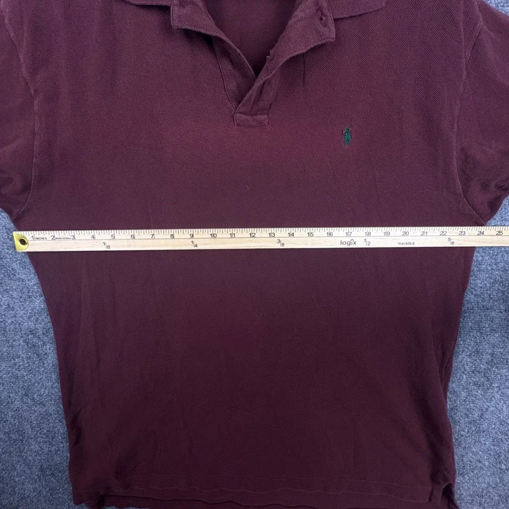 Polo Ralph Lauren Mens XL Burgundy Maroon Short Sleeve Pique Cotton Polo Shirt